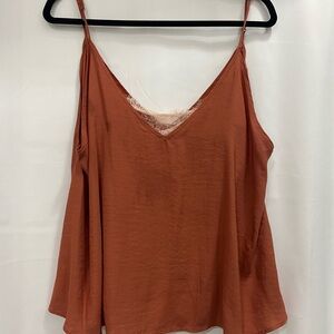 Free People Orange Camisole Top with Spaghetti Straps